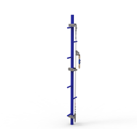 Système de protection antichute pour mât de télécommunication monopôle, ligne de vie verticale auto-rétractable en acier inoxydable JVW 40m avec boucle de connexion rapide
