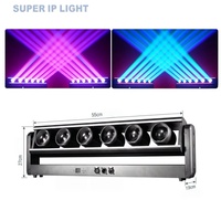 Luz de matriz de cabeza móvil 6 Eyes 80W RGBW 4 en 1 3.5 °   Iluminación de Escenario DMX con Efecto Estroboscópico y de Haz de Luz para Fiestas y Eventos