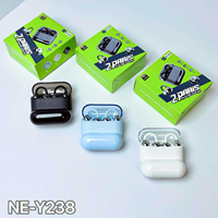 Écouteurs sans fil TWS 2-en-1 NE-Y238 à clipser semi intra-auriculaires pour le sommeil, 3 styles, stéréo, faible consommation, appels clairs, vente en gros