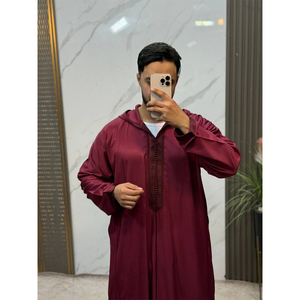 Handmade Premium Moroccan <b>Mens</b> Djellaba Pants Set Traditional Islamic <b>Thobe</b> Casual African Lounge Wear Spring Summer Autumn - Product Image 2
