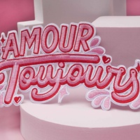 Parches Bordados Personalizados con Logotipo, Parches Termoadhesivos Amour Toujours, Parches Bordados Love Always para Gorras y Ropa