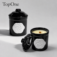 Benutzerdefiniertes Logo Schwarze Glas-Sojawachs-Aromatherapie-Kerze - Private Label OEM/ODM Geringe Mindestbestellmenge Großhandel Guangdong Individuelle Form für Zuhause