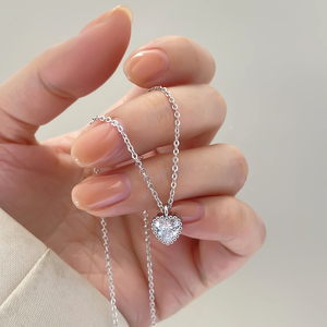 Wholesale Fashion <b>Heart</b> Necklace High Quality Jewellery <b>Heart</b> <b>Shape</b> Zirconia Fine Necklace Jewelry Women - Product Image 4