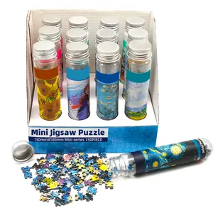 150 Stück tragbare Mini Reagenzglas Plastik flasche Puzzle Karton benutzer definierte Druck Puzzles für Kinder Kinder