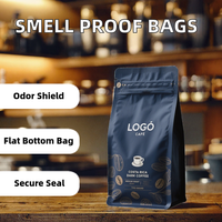 Sacs d'emballage pour grains de café en aluminium à fond plat 340g 500g, MOQ 500 pièces