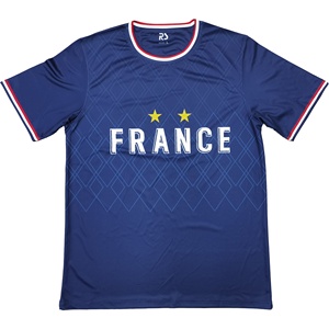 2025 nouveaux t-shirts tricotés pour hommes personnalisés pour les fans de football maillots de football maillot avec drapeau national France International - Product Image 1