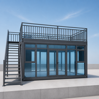 Maison de vacances modulaire préfabriquée en conteneur de verre étanche pour le bord du lac
