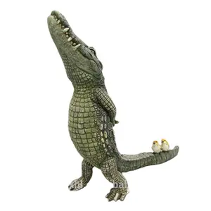 Ed10531b estatueta de jacaré de resina da melhor qualidade, estatueta de escultura de crocodilo, decoração de casa