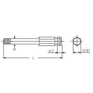 KOKEN - 183H-75-8B Mèche à bille hexagonale à impact 7/16 ''-INSERTS EAN 4991644018680 POUR EMBOUTS À VISSER - Product Image 2