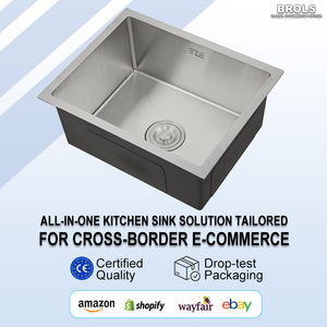 Évier de cuisine en acier inoxydable de bonne qualité, fait main, brossé, moderne, à encastrer, grand évier simple pour cuisine - Product Image 1