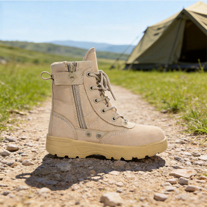 Botas de lona DF22 TSB09 cómodas para niños, duraderas, para exteriores, para todas las estaciones, color beige, zapatos de entrenamiento, tallas 28-36, en stock. - Product Image 5