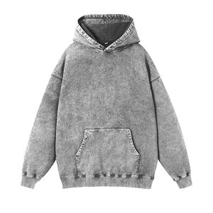 Ropa de <span class=keywords><strong>calle</strong></span> Fabricante Vintage Sudadera con capucha en blanco Logotipo personalizado Secado rápido Transpirable Lavado de piedra ácida Sudaderas con capucha de gran tamaño al por mayor - Product Image 1