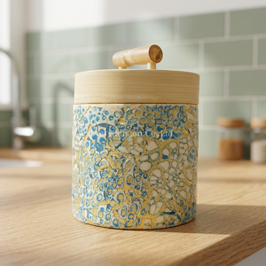 Pot en laque fait main style bohème, pot de rangement multifonctionnel, récipient décoratif pour la cuisine, la table, la salle de bain, usage domestique au Vietnam - Product Image 3