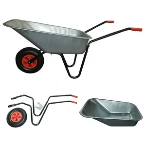 <span class=keywords><strong>65L</strong></span> <span class=keywords><strong>Wheelbarrow</strong></span> के साथ भारी शुल्क जस्ती होम गार्डन धातु गाड़ी वायवीय टायर - Product Image 4