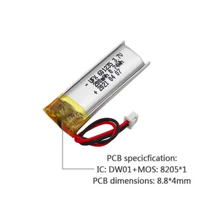 Batteria per occhiali intelligenti di fornitura all'ingrosso della fabbrica di celle UFX 601235 200mAh 3.7V piccola batteria Lipo