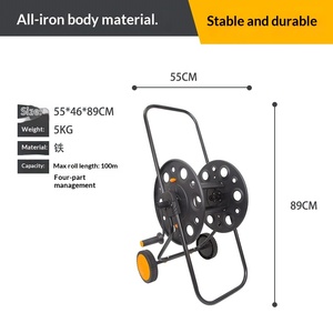 Support de rangement portable en métal pour tuyau d'arrosage et de lavage de voiture, avec enrouleur manuel, grande taille, pour usage agricole - Product Image 3