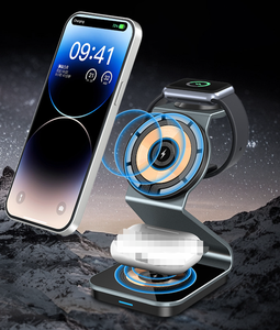 <span class=keywords><strong>Cargador</strong></span> <span class=keywords><strong>Inalámbrico</strong></span> Magnético de Carga Rápida de 15 W al por Mayor para iPhone, Aleación de Aluminio, <span class=keywords><strong>3</strong></span> <span class=keywords><strong>en</strong></span> <span class=keywords><strong>1</strong></span>, Soporte de Carga <span class=keywords><strong>Inalámbrico</strong></span> Transparente - Product Image 4