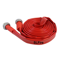 Tuyau d'incendie flexible et durable de 2 1/2 pouces avec revêtement en caoutchouc EPDM PVC et raccord, 15M-30M, marque SL, 13bar-21bar, couleur rouge, haute pression
