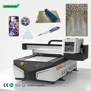 Zunsunjet Impresora Uv Cama Plana 60 X 90 A1 Digital Uv 3D Flatbed Printer With Varnish And White