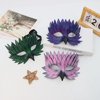 Masque de fête d'Halloween, masque de fête d'horreur amusant en plastique à dents de scie, masque antique pour adulte, demi-masque, accessoires de scène