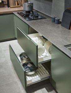 Gabinete de cocina grande de diseño moderno, organizador de despensa, gran oferta, muebles de cocina verdes, productos de cocina de piedra de cuarzo de todo tipo - Product Image 5