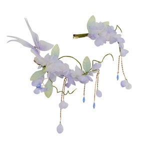 Nuevo Diseño Original 2026, Pinza para el Cabello Hanfu con Borla y Flor Estilo Tang Púrpura, Hecha a Mano, Accesorio para Peinado y Maquillaje - Product Image 5