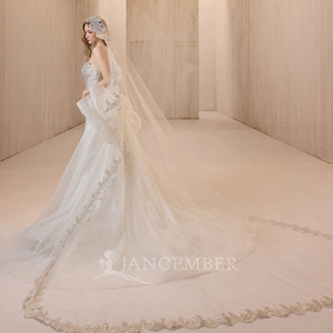 Lsgz04 Magnificent White High Neck Long Sleeve Crystal Sequin Beaded Palace <b>Ball</b> <b>Gown</b> Cathedral Wedding Dress Jancemebr - Product Image 6