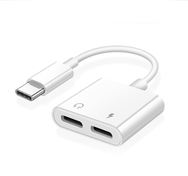 2 in 1 Digital Usb Type c to Type c Audio + Type c Charging Earphone Adapter Converter for iphone 15 samsung google Phon