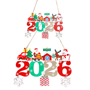 2026 <b>Christmas</b> Wooden Hanging Ornament With Snowflake Reindeer Santa <b>Tree</b> Car House Decoration For <b>Christmas</b> <b>Tree</b> New Year Party - Product Image 3