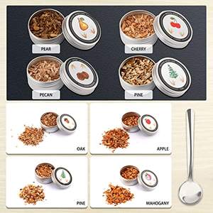 8 Saveurs de <span class=keywords><strong>copeaux</strong></span> de bois écologiques pour fumeur, barbecue et ensemble de <span class=keywords><strong>fumage</strong></span> de cocktails - Accessoires pour boissons et bar à whisky - Product Image 2