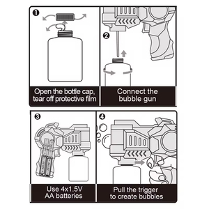 Mùa Hè Đồ Chơi Ngoài Trời Hoàn toàn Tự Động Đa-Lỗ Súng Bong Bóng Với Đèn Và Âm Nhạc Máy Bong Bóng Cho Trẻ Em - Product Image 3