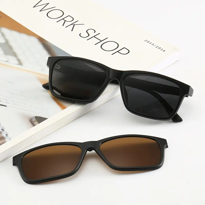 OEM 2020 new trend TR90 clip on model with 5 color lens match glasses bag