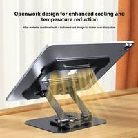 Support de téléphone pliable rotatif à 360 degrés YJ P5, support de tablette de bureau, support métallique universel pour diffusion en direct