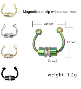 Anneau de <span class=keywords><strong>nez</strong></span> magnétique en acier inoxydable 316, faux anneau de <span class=keywords><strong>nez</strong></span> pour homme et femme, mariage ou cadeau, <span class=keywords><strong>piercing</strong></span> du septum nasal, cartilage - Product Image 3