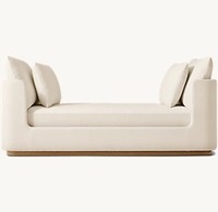 Neuheiten Zeitgenössisches Stoffbett Handgefertigtes Massivholz-Schlafzimmermöbel Tagesbett aus Eiche