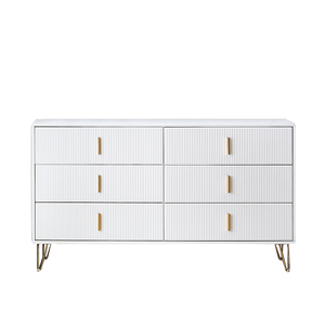 <span class=keywords><strong>Commode</strong></span> blanche <span class=keywords><strong>moderne</strong></span> avec armoire à 6 tiroirs, armoire latérale pour le salon - Product Image 5