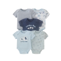 Vente en gros de body bébé nouveau-né en coton biologique imprimé sur mesure, couleur unie, body bébé vierge à manches courtes