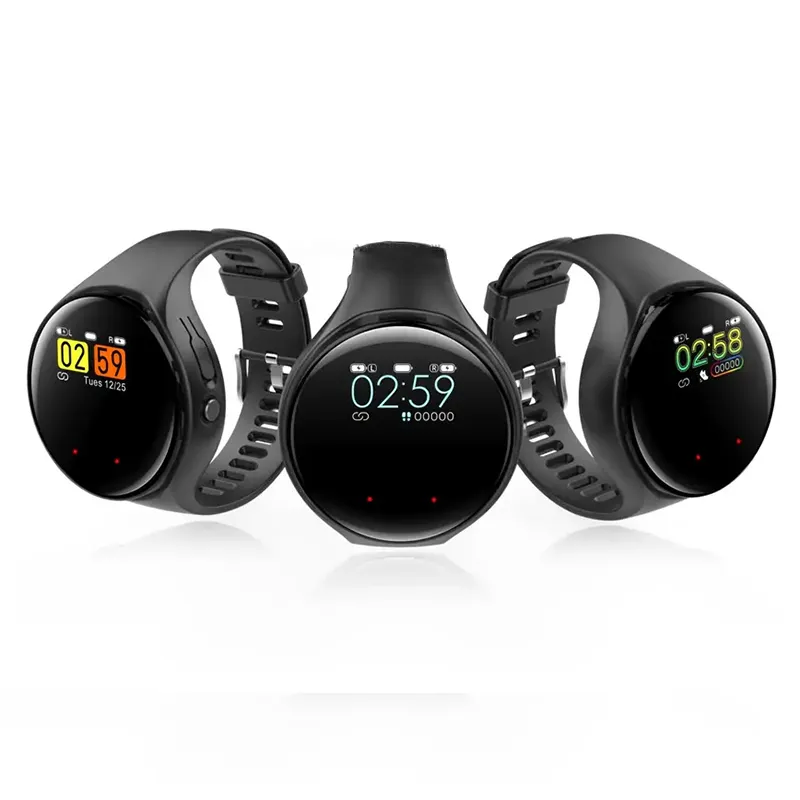 गर्म बिक्री स्मार्ट घड़ी W01 पूर्ण टच फिटनेस ट्रैकर पुरुषों smartwatch earbuds वायरलेस Smartwatch