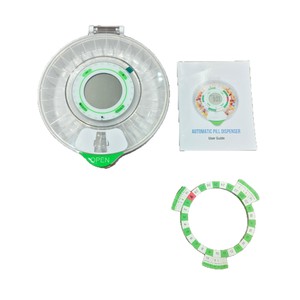 <span class=keywords><strong>Pastillero</strong></span> <span class=keywords><strong>Inteligente</strong></span> Electrónico Portátil Multifunción con Alarma Temporizada, Recordatorio de Medicamentos para Personas Mayores, con Bluetooth, Modelo Blanco y Verde - Product Image 3