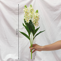 Bouquet de fleurs artificielles en soie effet naturel, jacinthe blanche, 5 branches, pour centres de table de mariage et décoration de vases à domicile