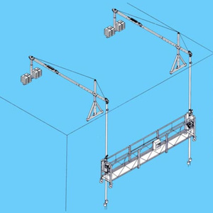 Plateforme suspendue modulaire industrielle pour travaux en hauteur sur bâtiments extérieurs, échafaudage suspendu en acier - Product Image 6