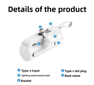 Batería <span class=keywords><strong>Externa</strong></span> Ultracompacta Mini Power Bank de 4000/5000mAh para Teléfono Móvil <span class=keywords><strong>con</strong></span> Luz y Conector Tipo-C, Venta al Por Mayor - Product Image 2