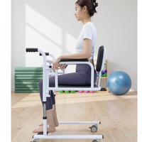 Chaise élévatrice hydraulique WCHT pour transfert de patients avec fonction toilettes et douche, capacité 300 kg, portable et pliable pour personnes âgées