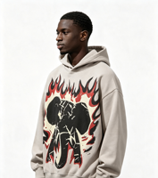 Weimi personnalisé Kornit imprimé poids lourd soleil fané fissuré éléphant flamme DTG impression Vintage lavage à l'acide sale Spray Streetwear
