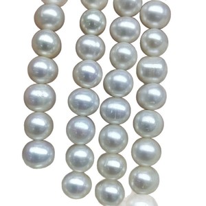 Colliers semi-finis en perles d'eau douce de 8-9 mm à haute rentabilité, micro-imperfections, blanc naturel, pour accessoires vestimentaires - Product Image 5