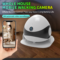 Caméra Robot Connectée Sans Fil 2K HD pour Animaux de Compagnie, Moniteur Intelligent IA Mobile pour Chiens et Chats avec Patrouille Automatique et Auto-Recharge pour la Sécurité Domestique