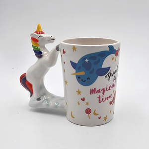 Tasse 3D à poignée <span class=keywords><strong>licorne</strong></span> mignonne de 12.5 onces faite à la main en céramique de dessin animé <span class=keywords><strong>réutilisable</strong></span> tasse à café thé à bulles Yerba Mate - Product Image 3