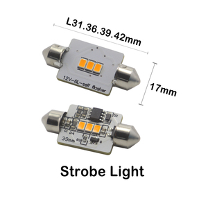 Lampe de signalisation LED d'urgence <span class=keywords><strong>6V</strong></span> - Lampe de lecture auto-stroboscopique 31-42mm - Signal lumineux intégré pour <span class=keywords><strong>moto</strong></span> vintage et camping-car/bateau - Product Image 5