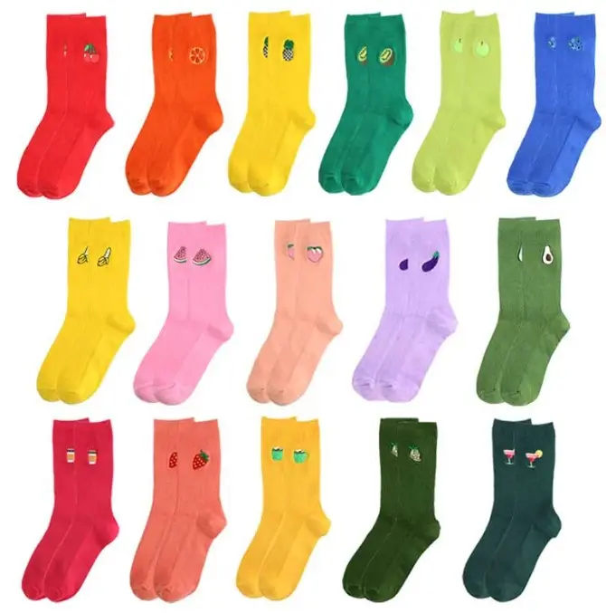 Chaussettes d'été en coton tricoté, pour femmes, chaussettes à bec customisées, avocat, banane, cerise, pêche