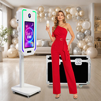 Nouvelle Machine Photobooth Intelligente 2026 à Hauteur Réglable Électriquement avec Écran Tactile 21,5 Pouces et Coque Portable pour Appareil Photo Reflex Numérique